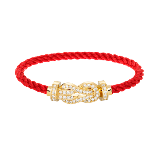 [Glow Muse]CHANCE LARGE 8 FIGURE BUCKLE FULLDIAMOND BRACELET GOLD