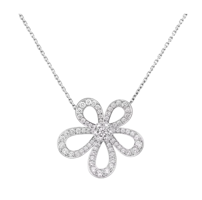 [⭐Glow Musel]FLOWERLACE NECKLACE FULL DIAMONDS