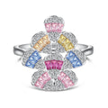[Tonmkive Jewelry]Sparkling Colorful Water Drop Shape Daily Ring