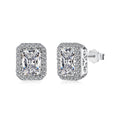 [Tonmkive Jewelry]1.0 Carat Luxurious Dainty Emerald Cut Daily Earrings