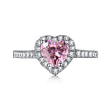 [Tonmkive Jewelry]Eternity Splashy Romantic Heart Shape Lover Ring