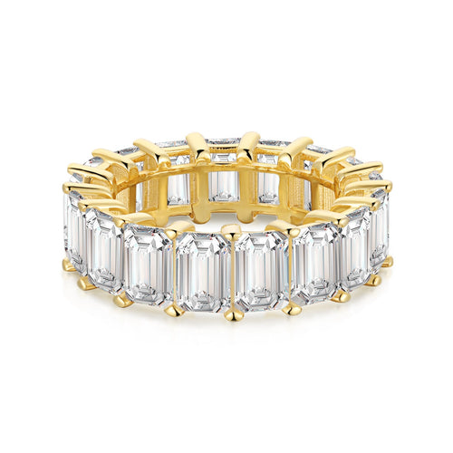 [Tonmkive Jewelry]0.75 Carat Elegant Emerald Cut Tennis Ring