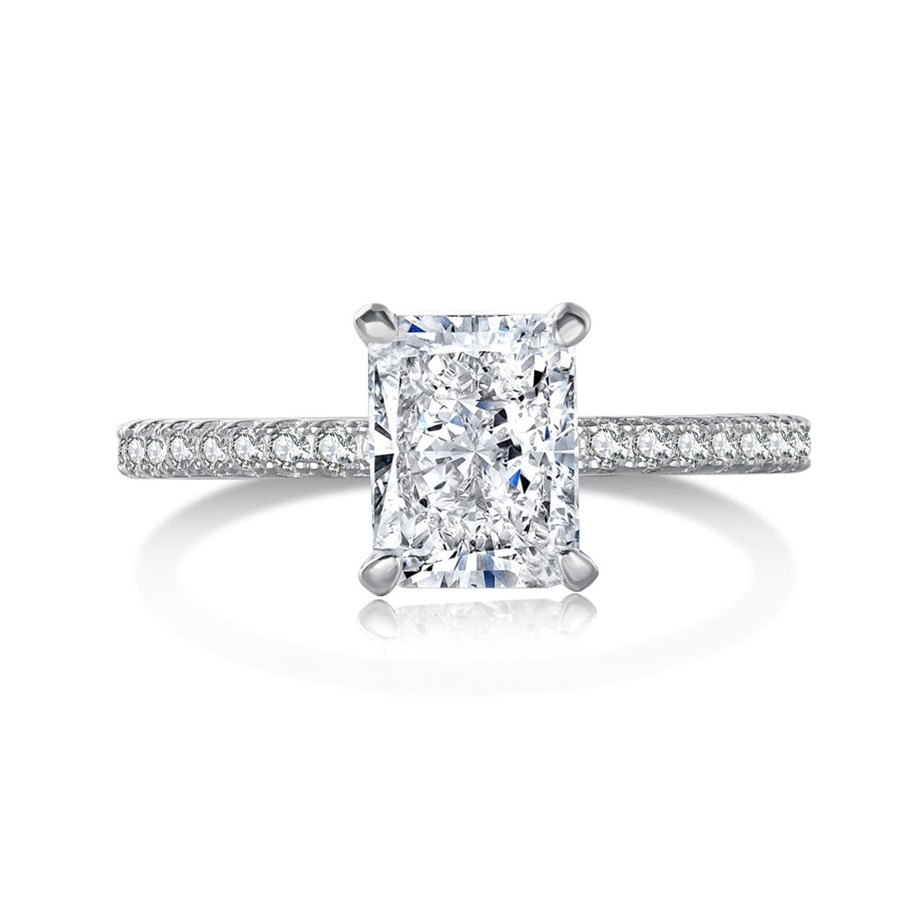 [Tonmkive Jewelry]2.0 Carat Dazzling Sparkling Radiant Cut Party Ring