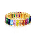 [Tonmkive Jewelry]Unique Colorful Radiant Cut RIng