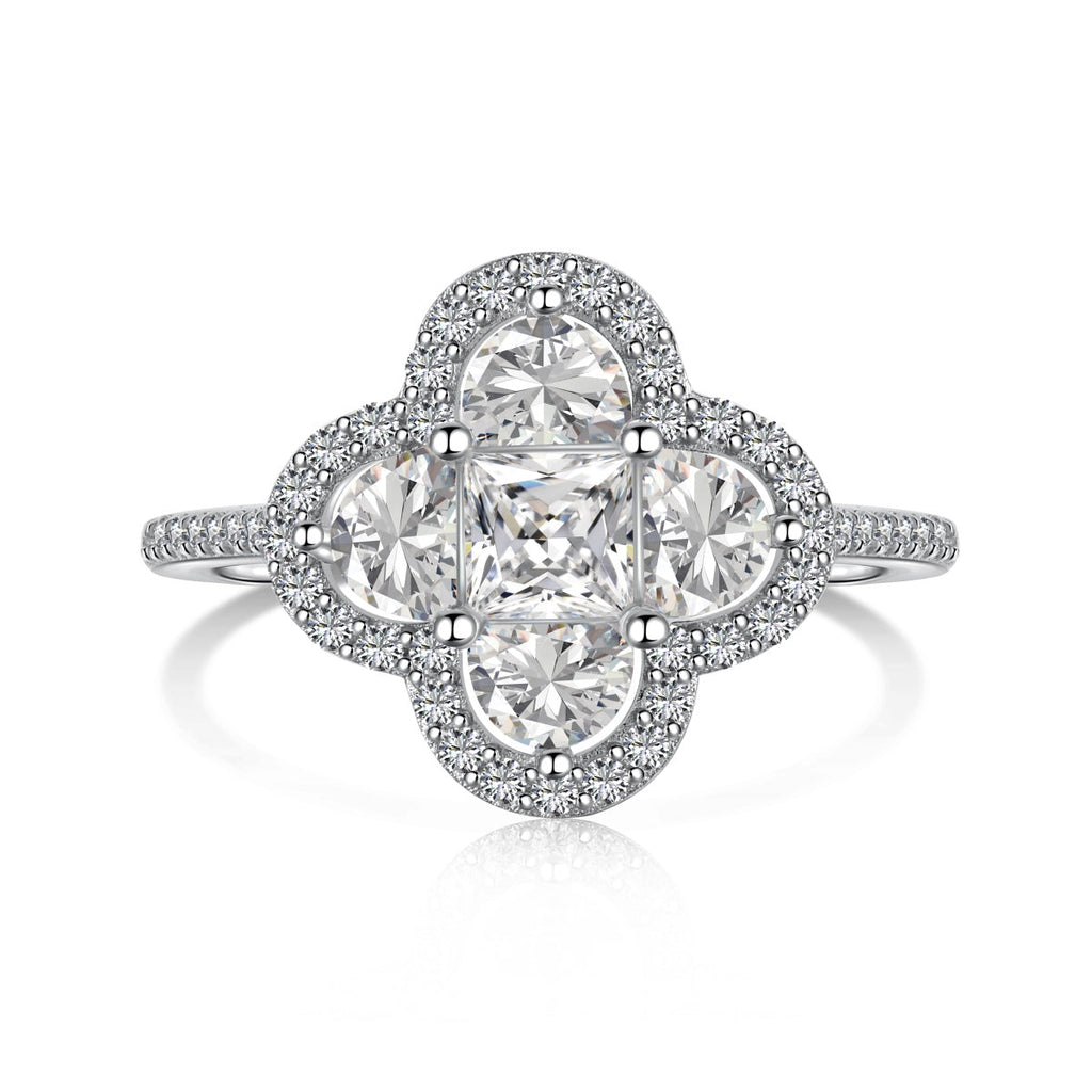 [Tonmkive Jewelry]Luxurious Eternity Flower Shape Banquet Ring