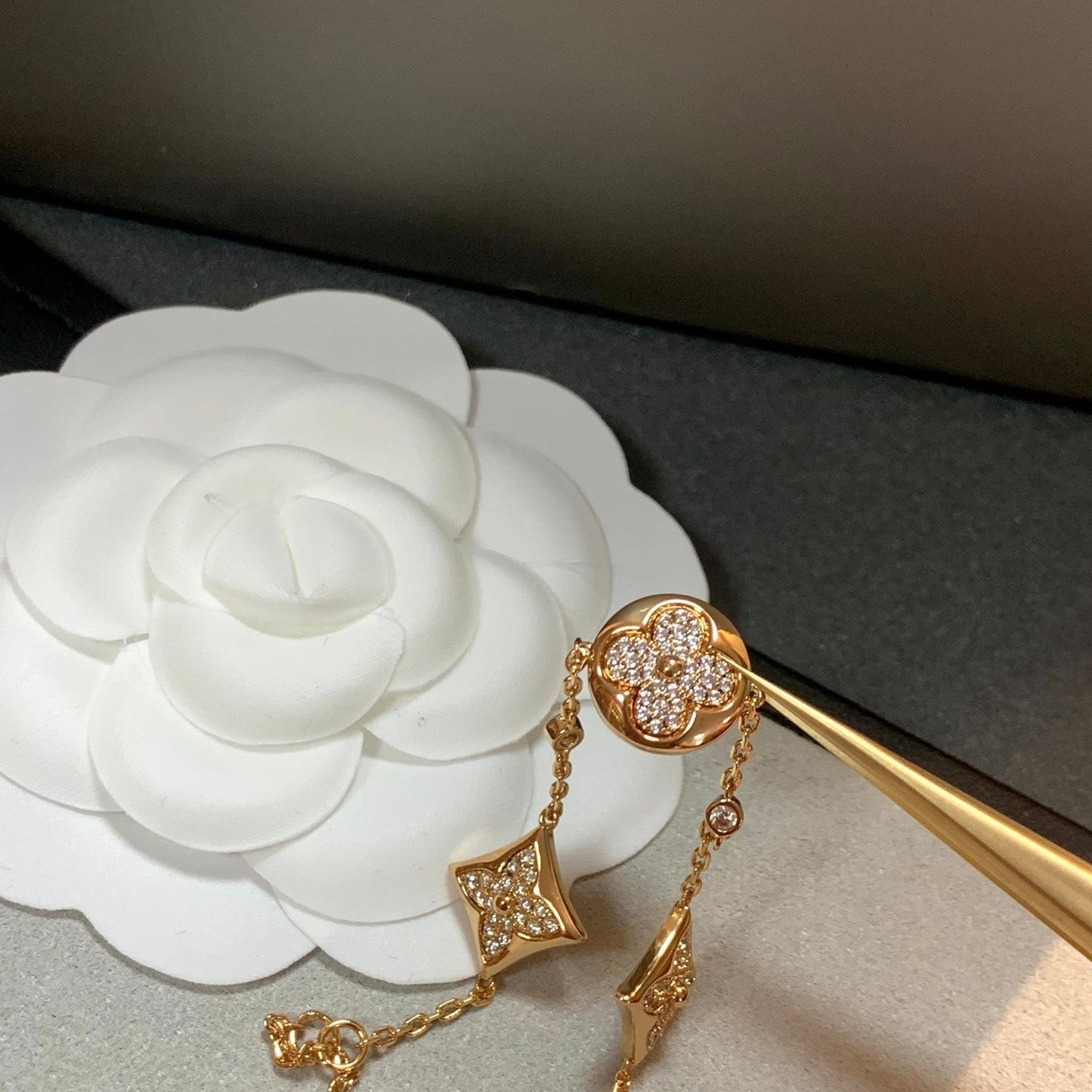 [Glow Muse]STAR AND SUN 4 MOTIFS GOLD DIAMONDS BRACELET
