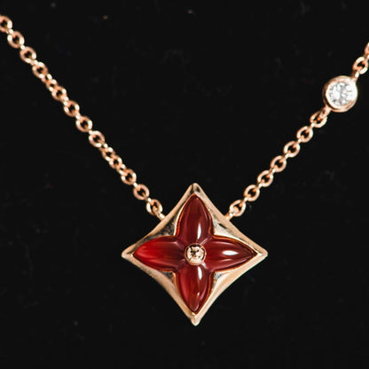 [Glow Muse]STAR NECKLACE PINK GOLD 1 DIAMOND