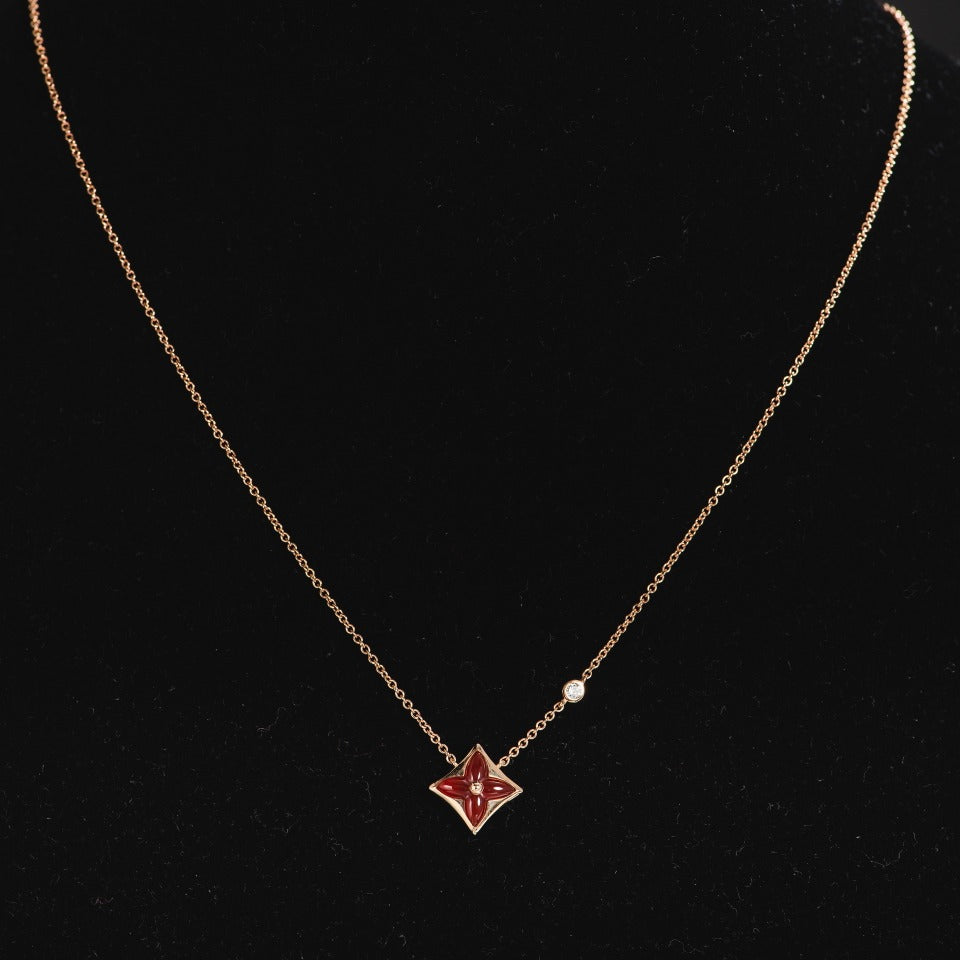[Glow Muse]STAR NECKLACE PINK GOLD 1 DIAMOND