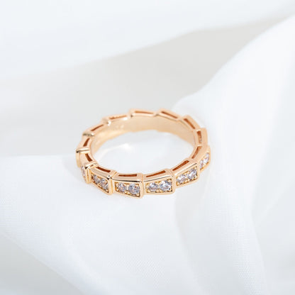 [Glow Muse]SERPENTI RING PINK GOLD DIAMOND PAVED 3MM