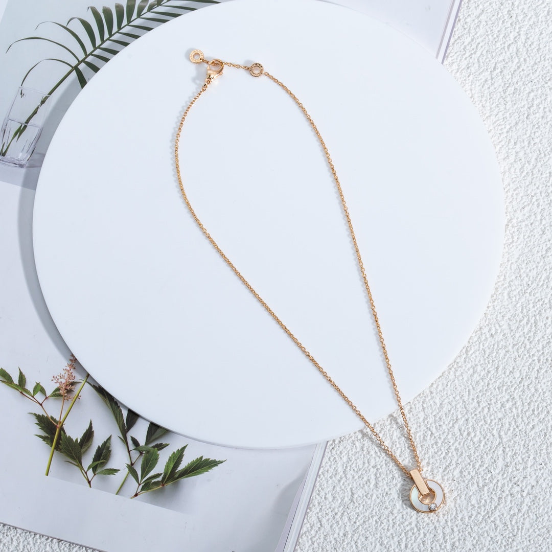 [Glow Muse]GARI NECKLACE PINK GOLD MOP
