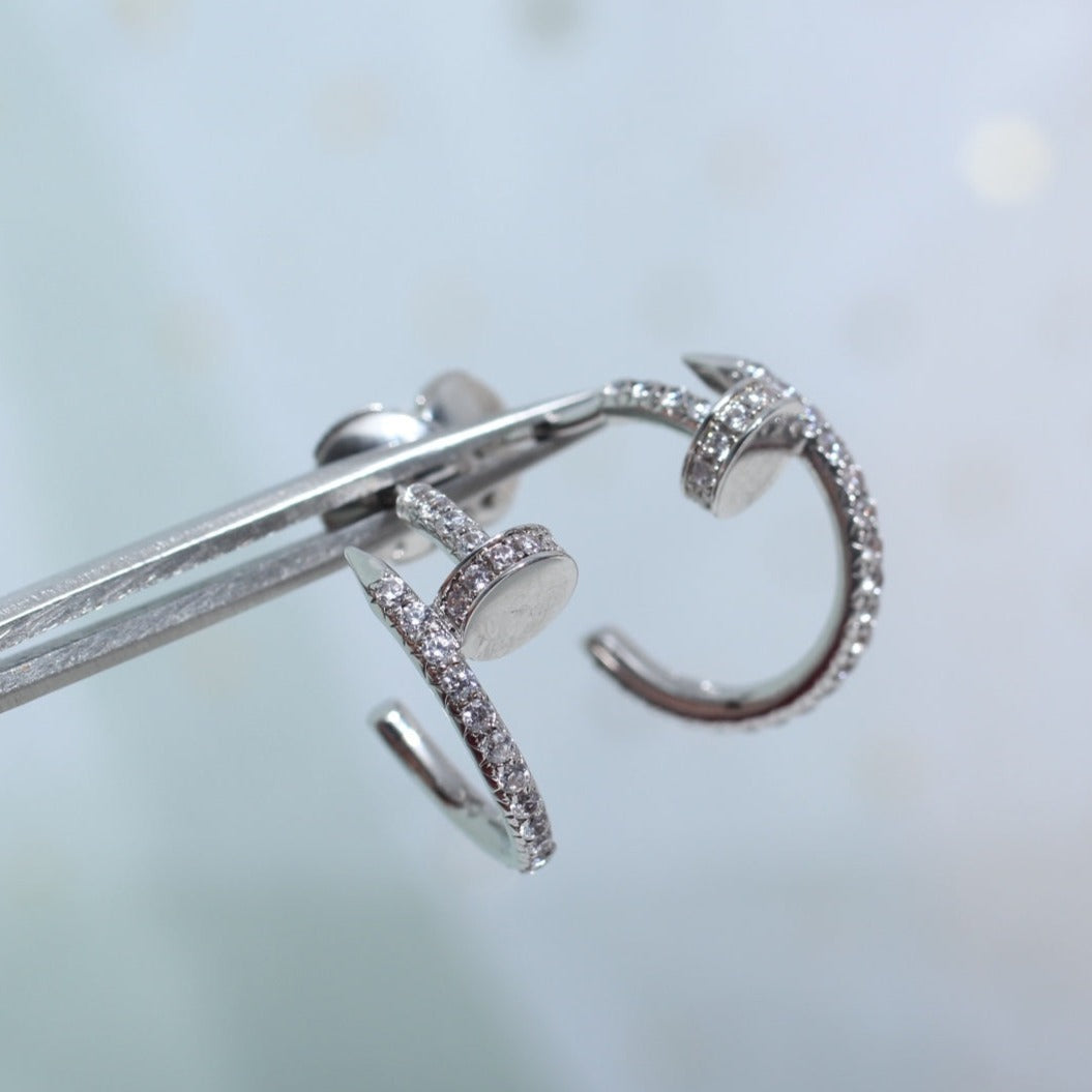 [Glow Muse]JUSTE EARRINGS 12.75MM SILVER DIAMOND