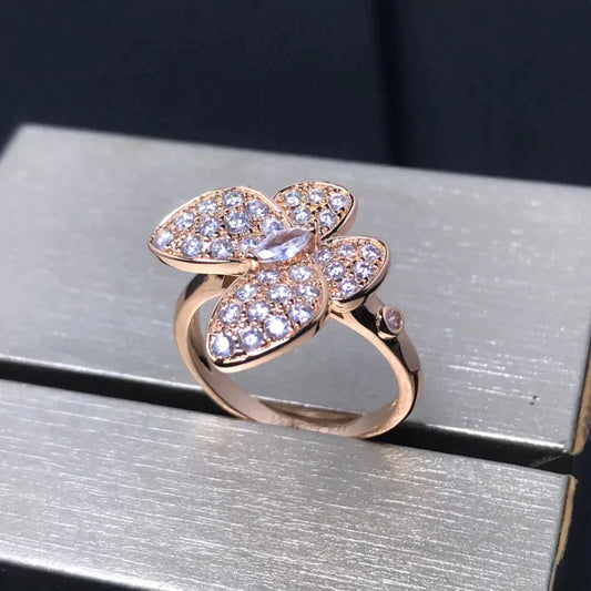 [Glow Muse]BUTTERFLY PINK GOLD DIAMOND RING