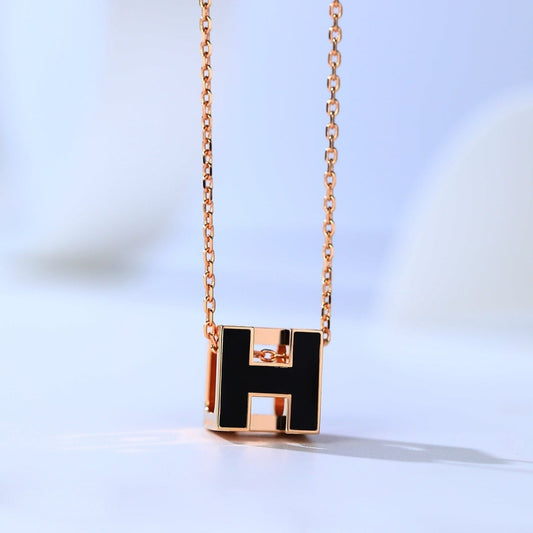 [Glow Muse]H CAGE PINK GOLD NECKLACE
