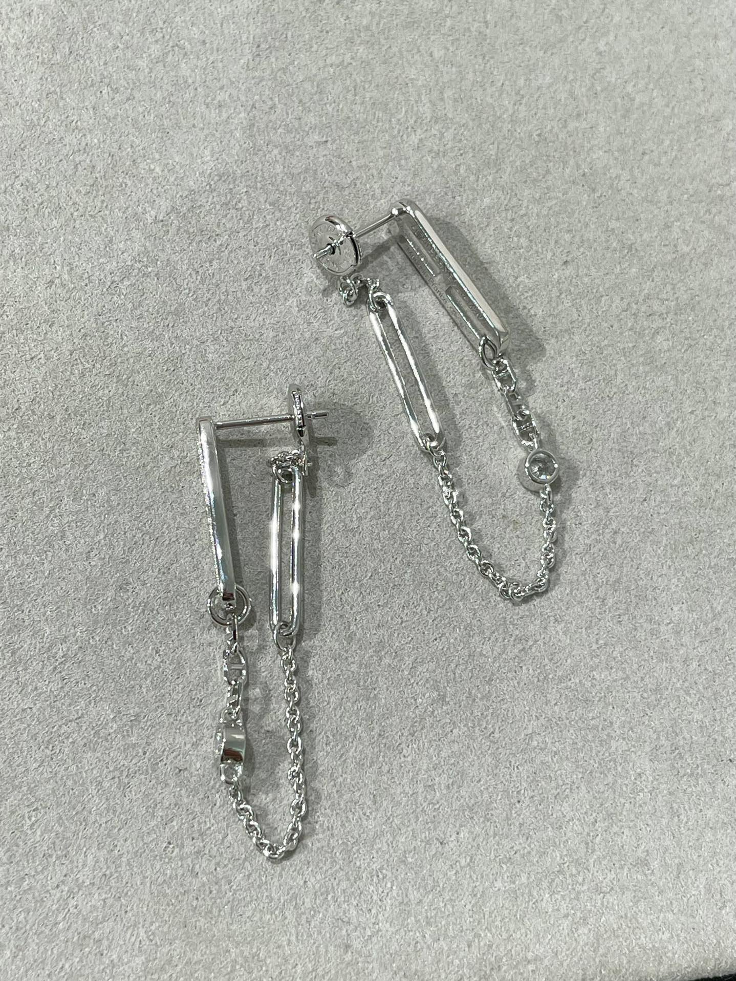 [Glow Muse]CHAINE CHAOS DIAMOND DROP EARRINGS