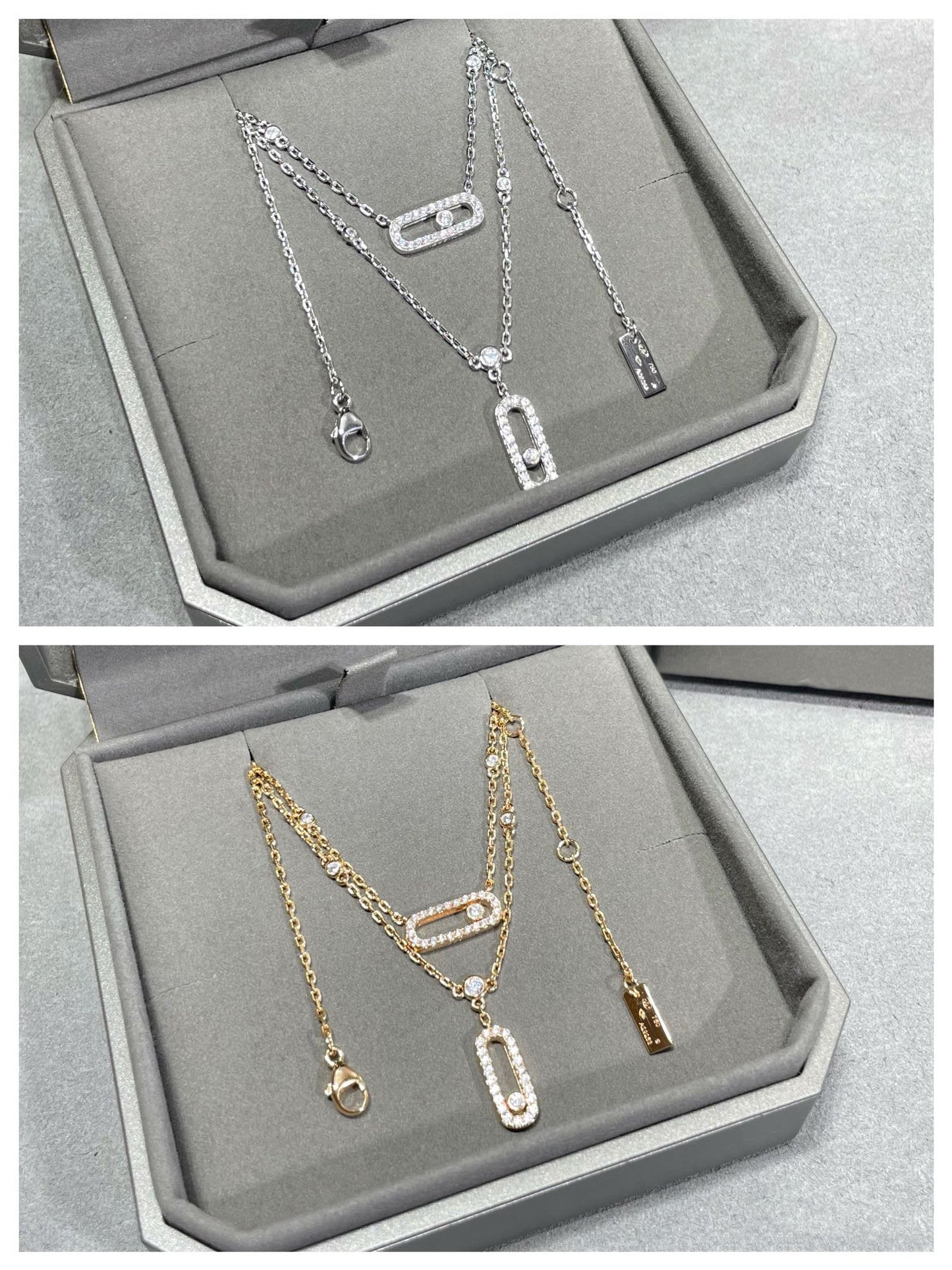 [Glow Muse]MOVE 2 ROW DIAMOND NECKLACE