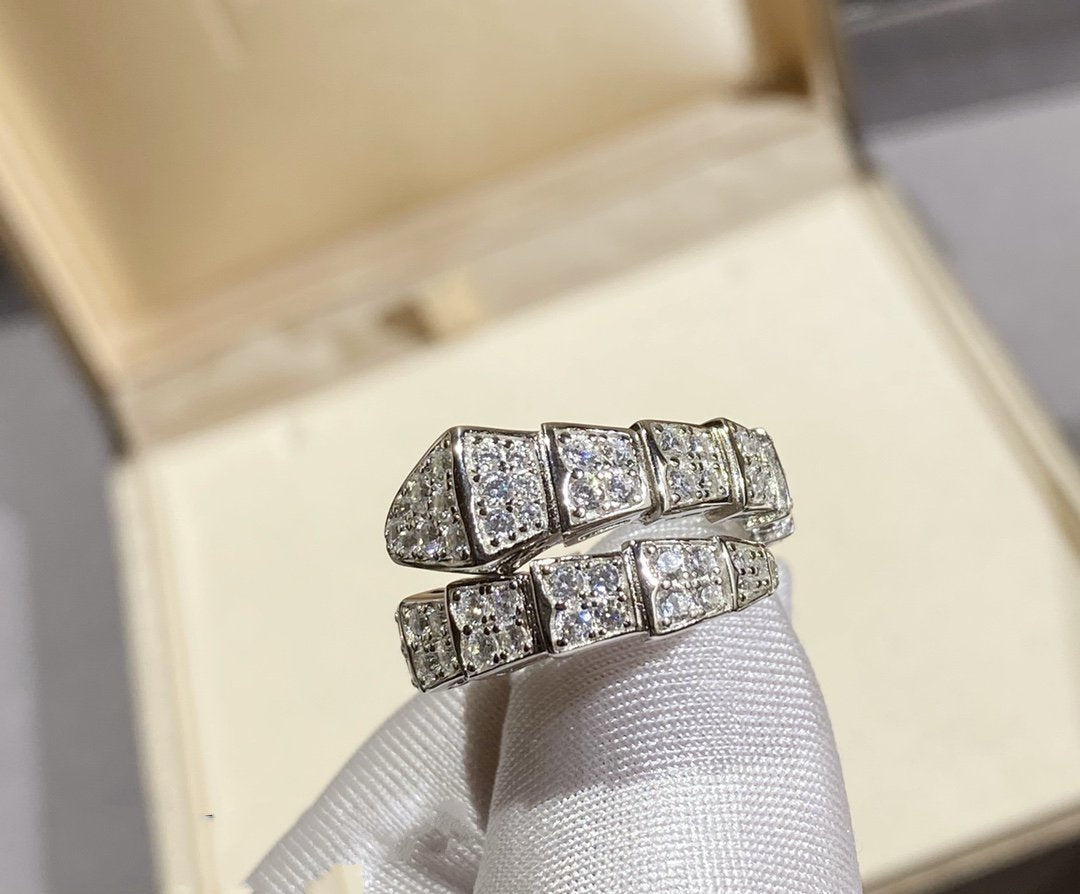 [Glow Muse]SERPENTI RING SILVER DIAMOND PAVED