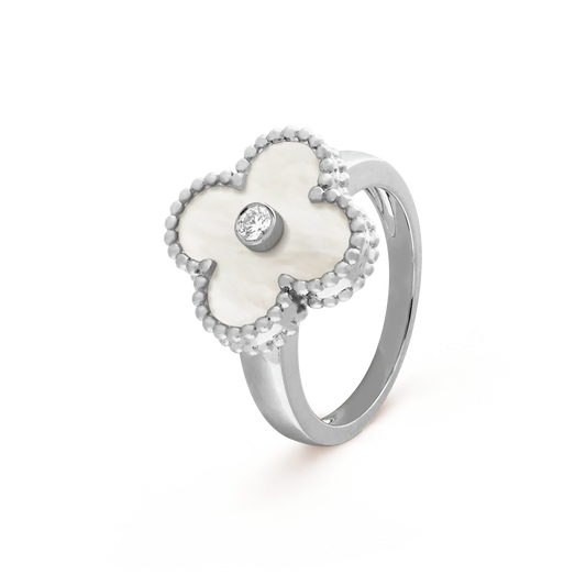 [Glow Muse]CLOVER SILVER MOP DIAMOND RING