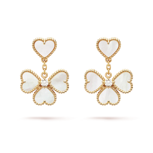 [Glow Muse]CLOVER SWEET WHITE MOP EARRINGS