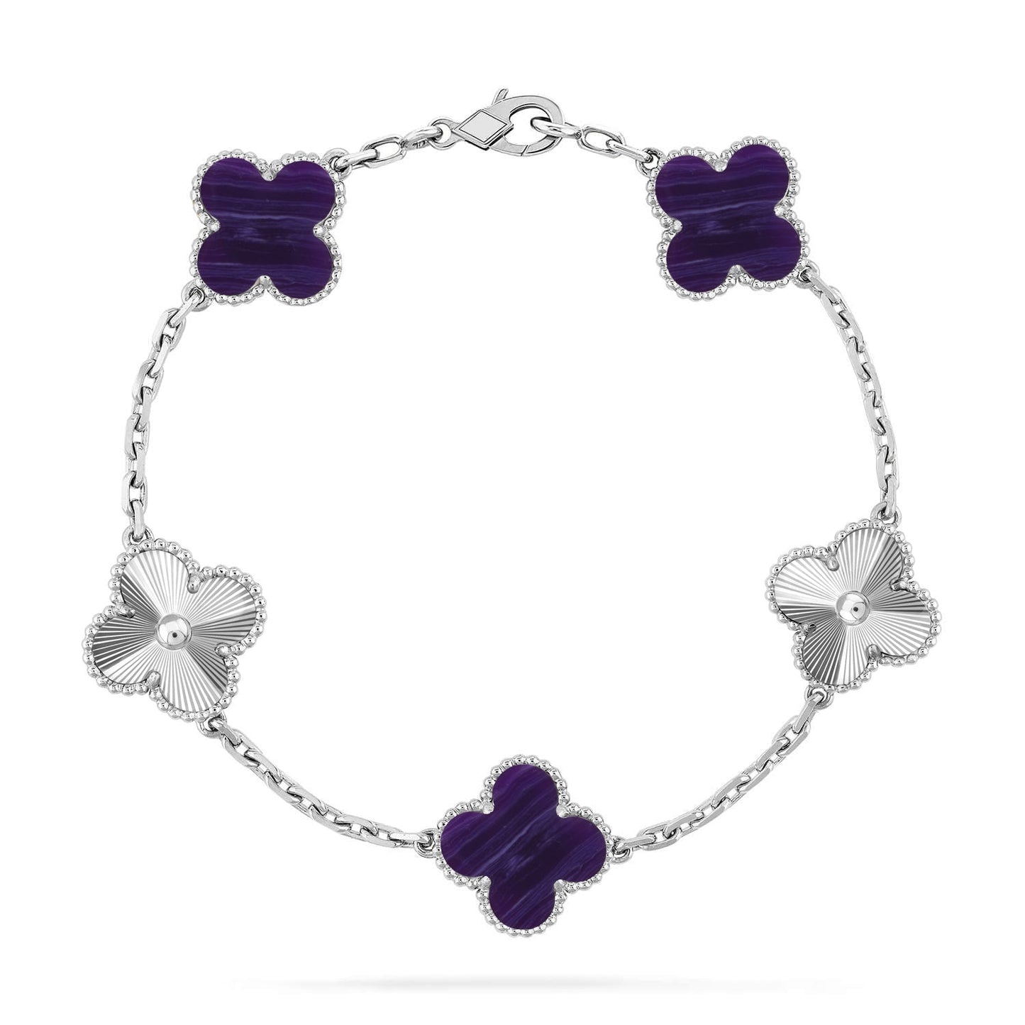 [⭐Glow Muse]CLOVER 5 MOTIF PURPLE STRIPES BRACELET COLLECTION