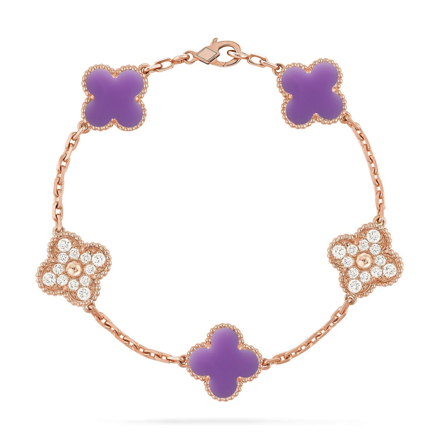 [⭐Glow Muse]CLOVER 5 MOTIF LIGHT PURPLE BRACELET COLLECTION