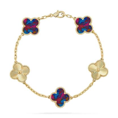 [⭐Glow Muse]CLOVER 5 MOTIF COLOR GEMSTONES BRACELET COLLECTION