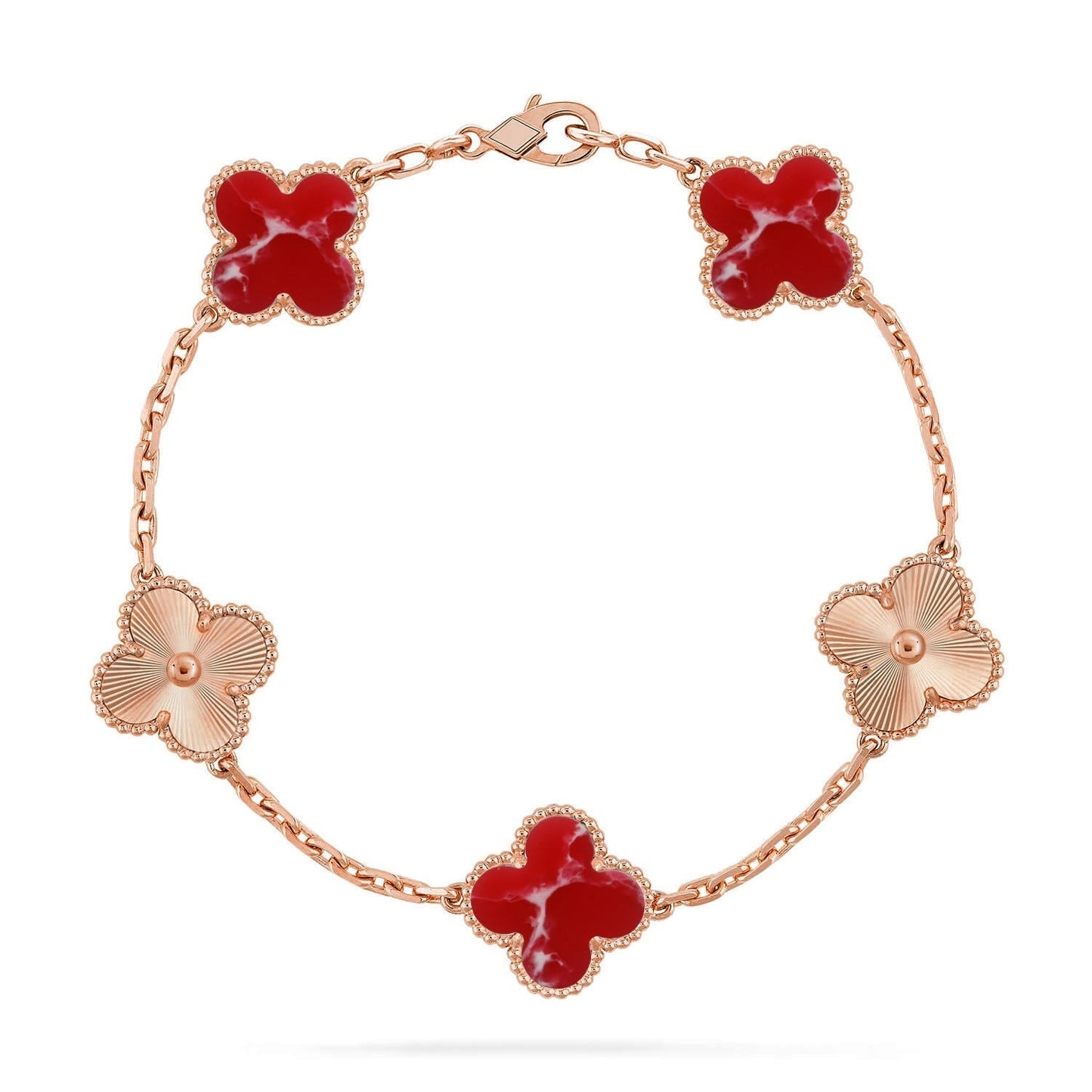 [⭐Glow Muse]CLOVER 5 MOTIF RED PATTERN BRACELET COLLECTION