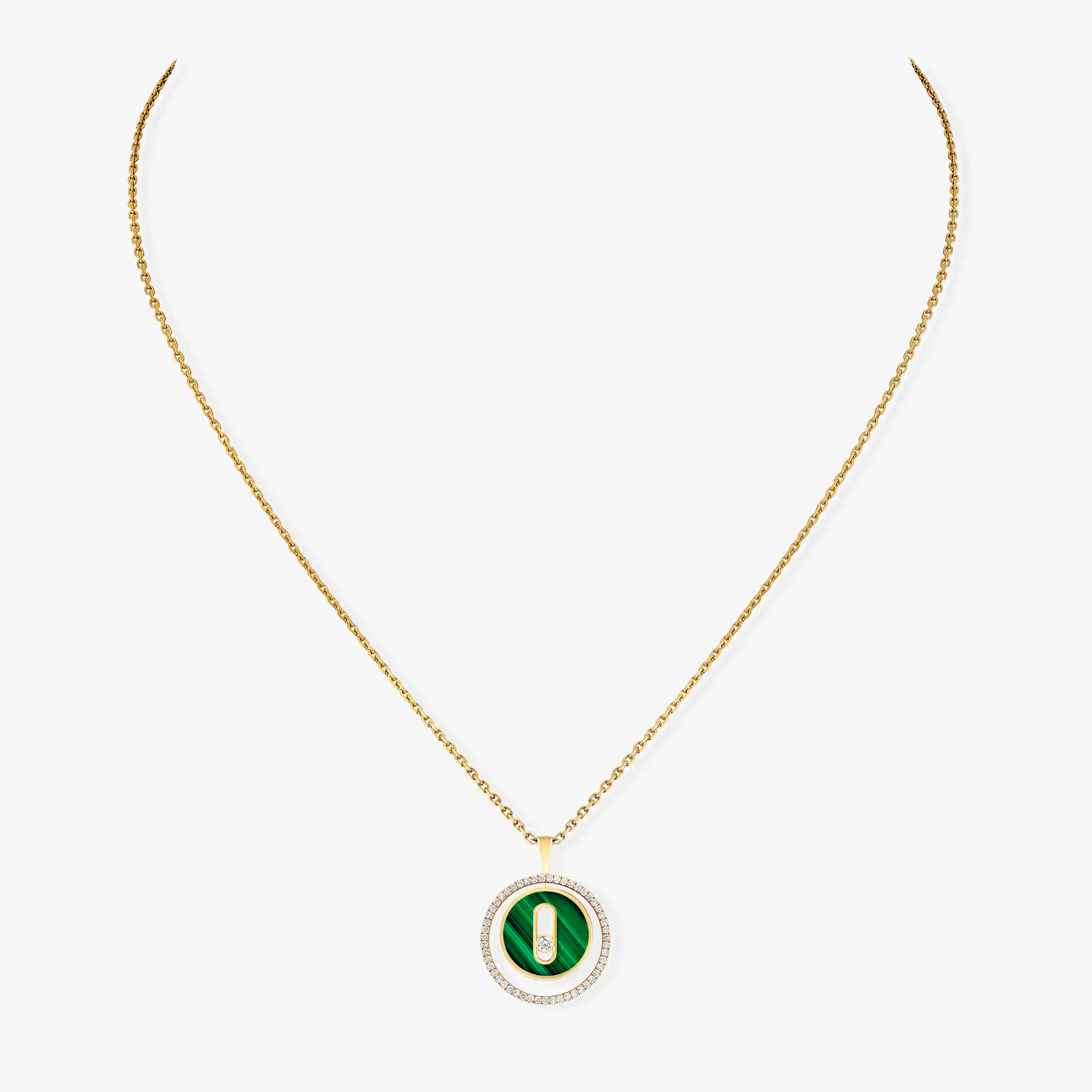 [Glow Muse]Demo MOVE 1 DIAMOND MALACHITE GOLD DIAMOND NECKLACE