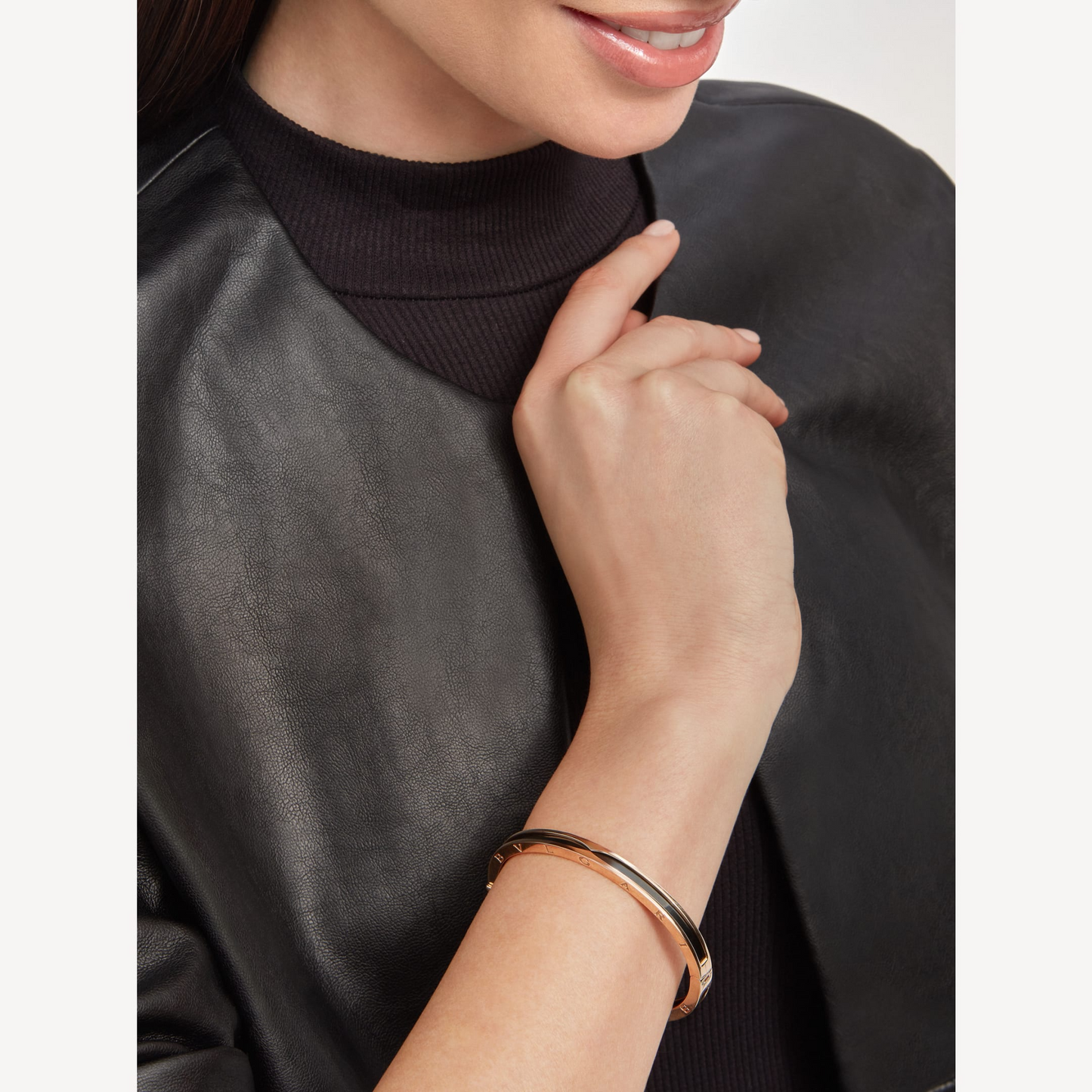 [Glow Muse]ZERO 1 PINK GOLD WITH BLACK CERAMIC BRACELET