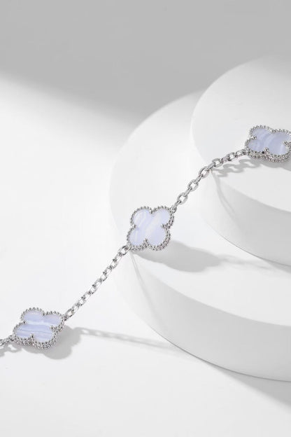 [Glow Muse]CLOVER 10 MOTIFS PURPLE FRITILLARY NECKLACE
