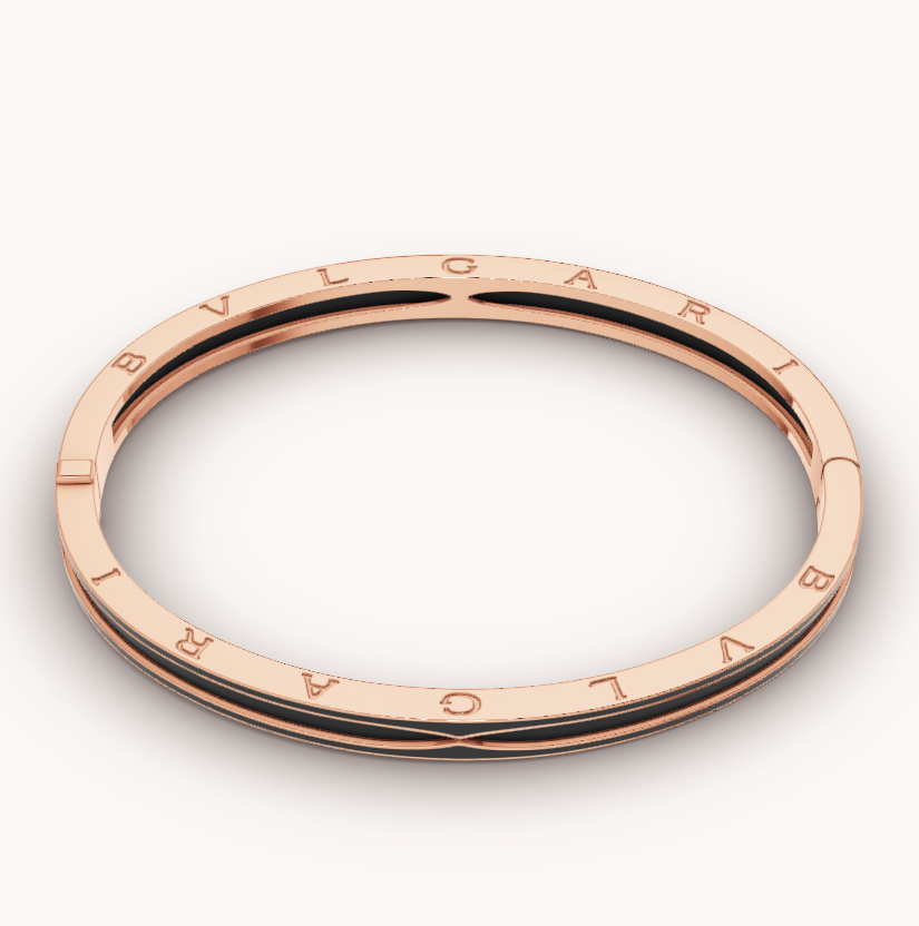 [Glow Muse]ZERO 1 PINK GOLD WITH MATTE BLACK CERAMIC BRACELET