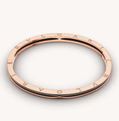 [Glow Muse]ZERO 1 PINK GOLD WITH MATTE BLACK CERAMIC BRACELET