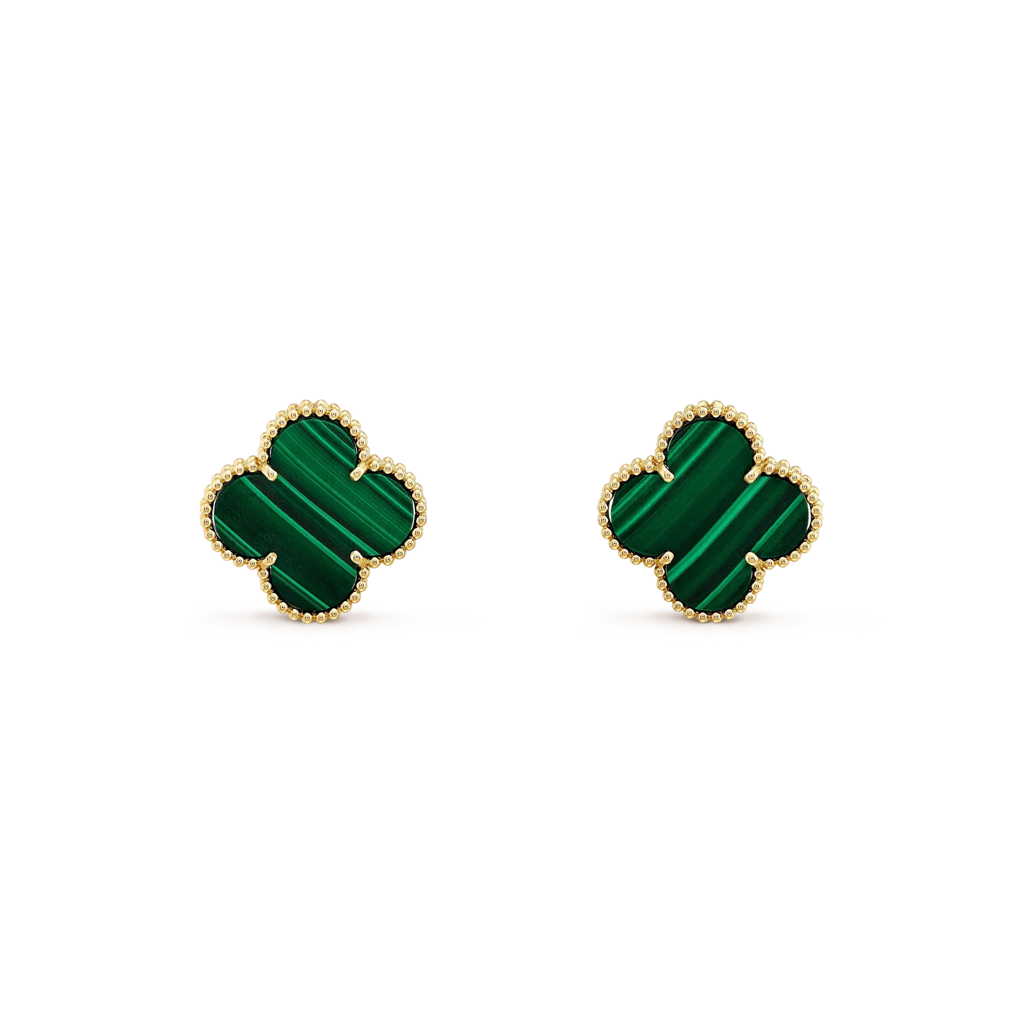 [Glow Muse]CLOVER MINI 9.5MM MALACHITE  EARRINGS