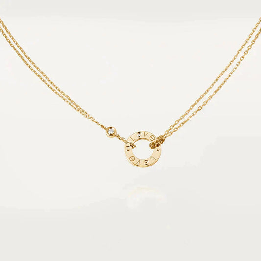[Glow Muse]LOVE NECKLACE 16MM 2 DIAMONDS