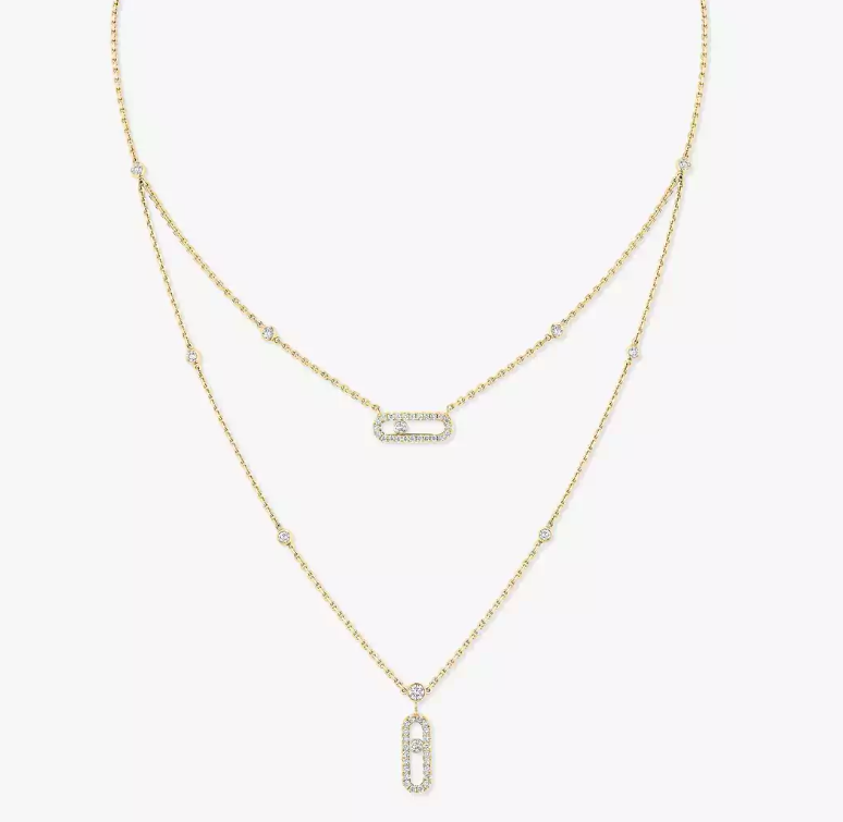 [Glow Muse]MS Double-Circle Full-Diamond Necklace