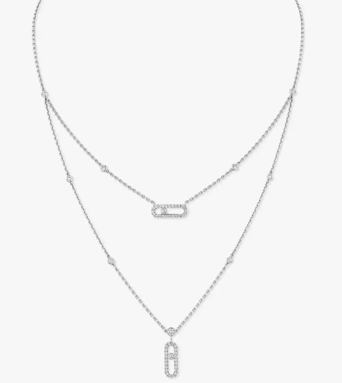[Glow Muse]MS Double-Circle Full-Diamond Necklace