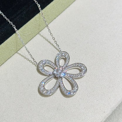 [⭐Glow Musel]FLOWERLACE NECKLACE FULL DIAMONDS