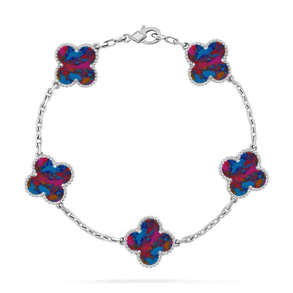 [⭐Glow Muse]CLOVER 5 MOTIF COLOR GEMSTONES BRACELET COLLECTION