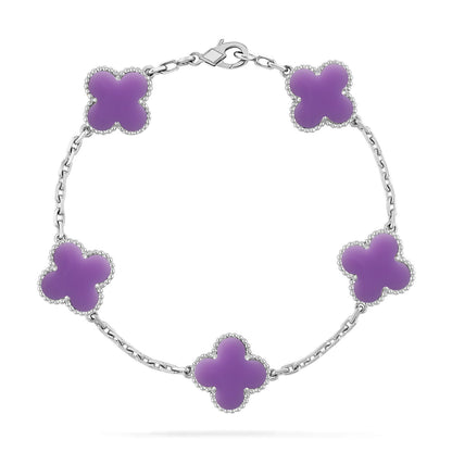 [⭐Glow Muse]CLOVER 5 MOTIF LIGHT PURPLE BRACELET COLLECTION