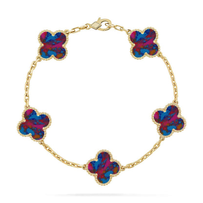 [⭐Glow Muse]CLOVER 5 MOTIF COLOR GEMSTONES BRACELET COLLECTION