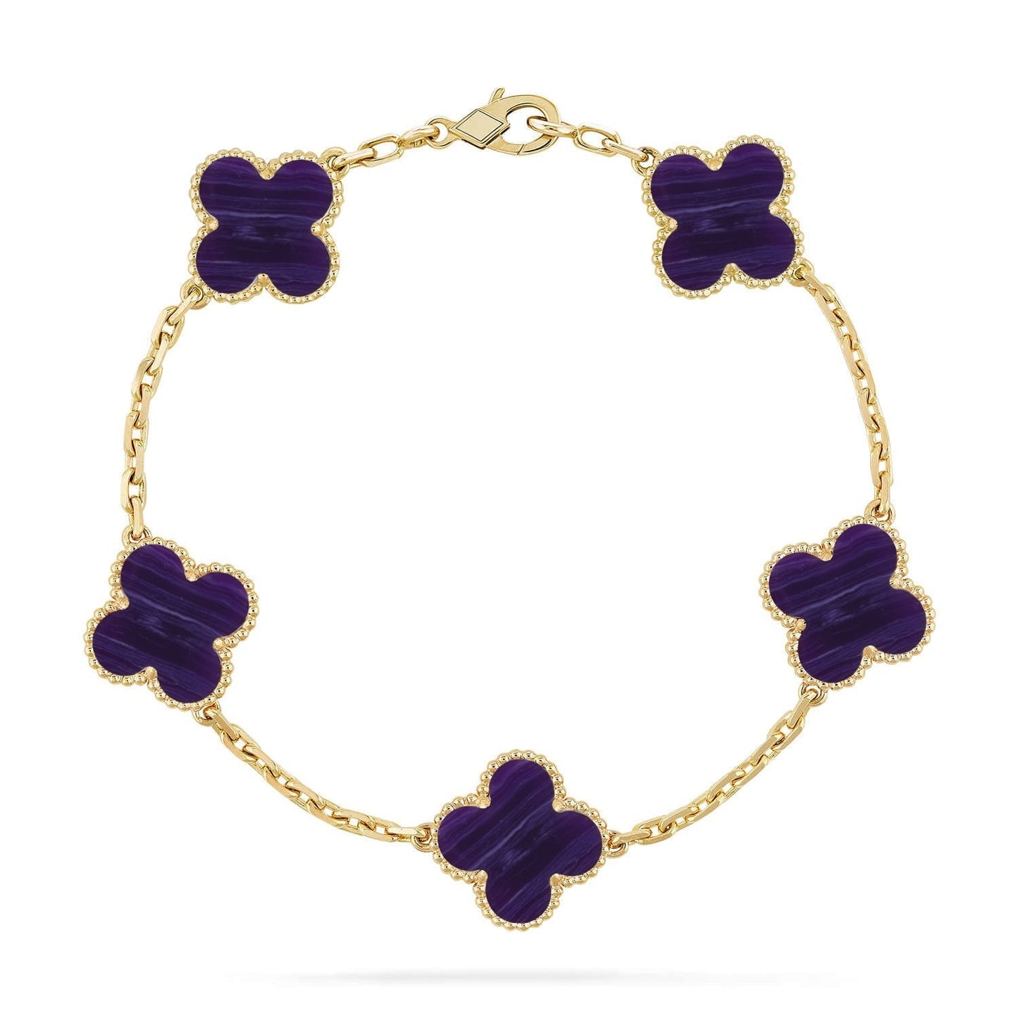 [⭐Glow Muse]CLOVER 5 MOTIF PURPLE STRIPES BRACELET COLLECTION