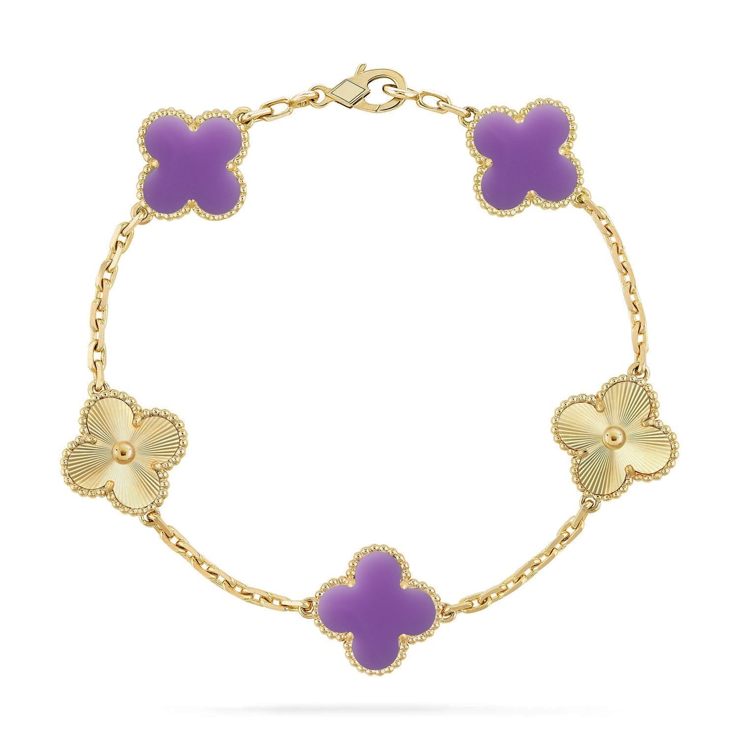 [⭐Glow Muse]CLOVER 5 MOTIF LIGHT PURPLE BRACELET COLLECTION