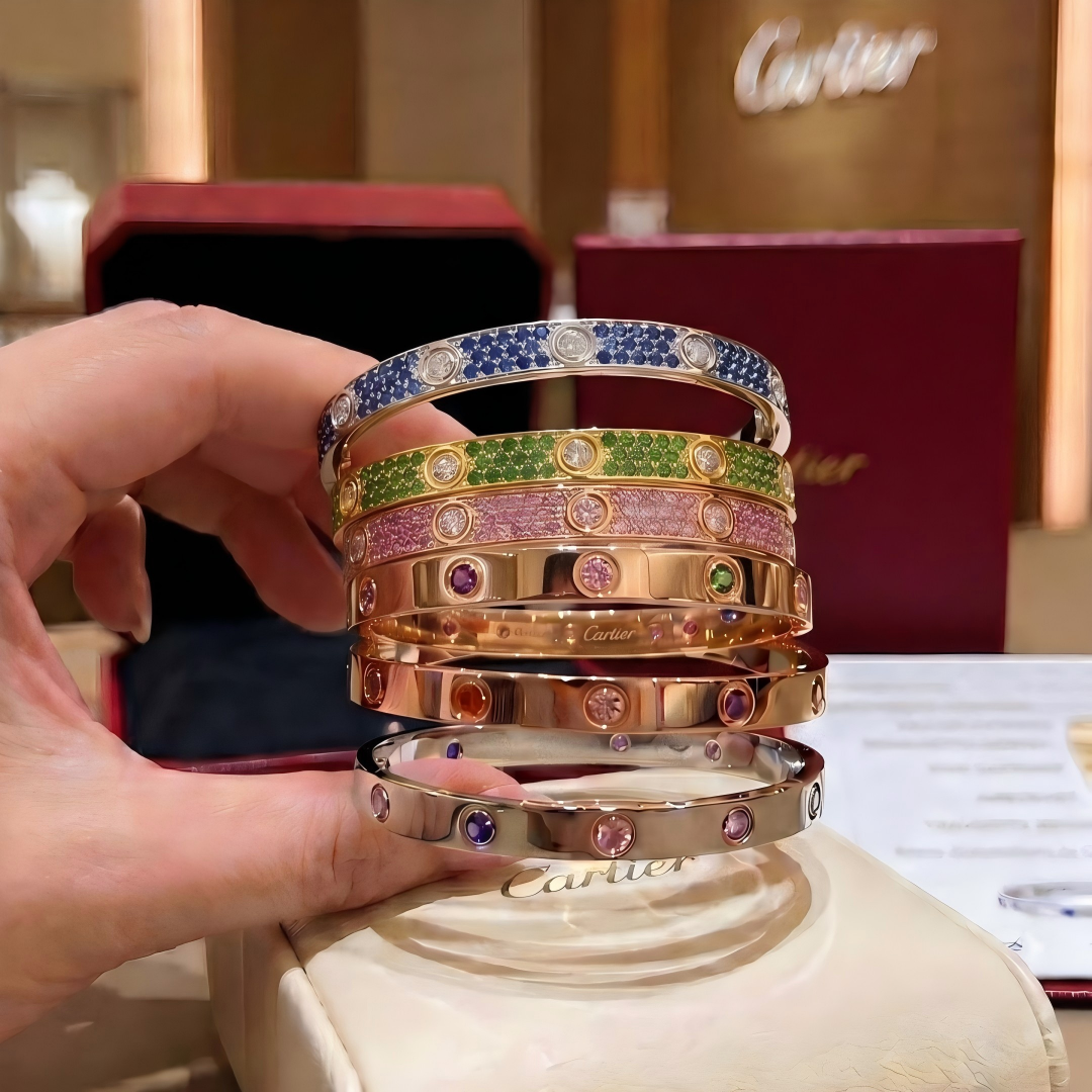 [Pre-sale]2026 PAVE GEMSTONE LOVE BRACELET 6.1MM 10 DIAMONDS