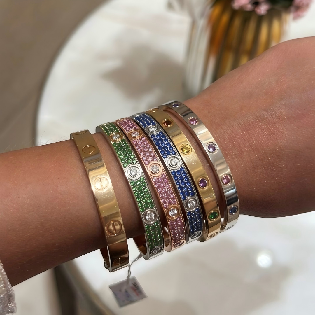 [Pre-sale]2026 PAVE GEMSTONE LOVE BRACELET 6.1MM 10 DIAMONDS