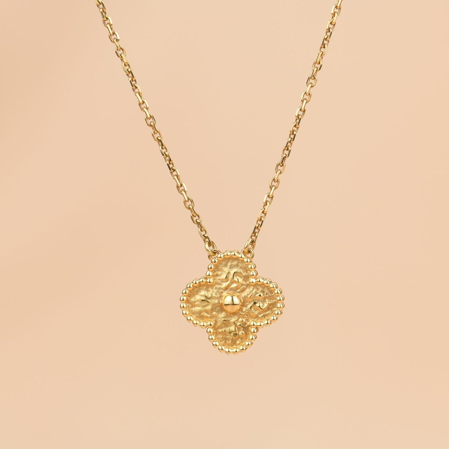[Glow Muse]CLOVER 15MM  BRONZING NECKLACE