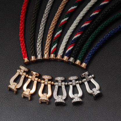 [Glow Muse]FORCE LARGE HORSESHOE HALF DIAMOND BRACELET SILVER