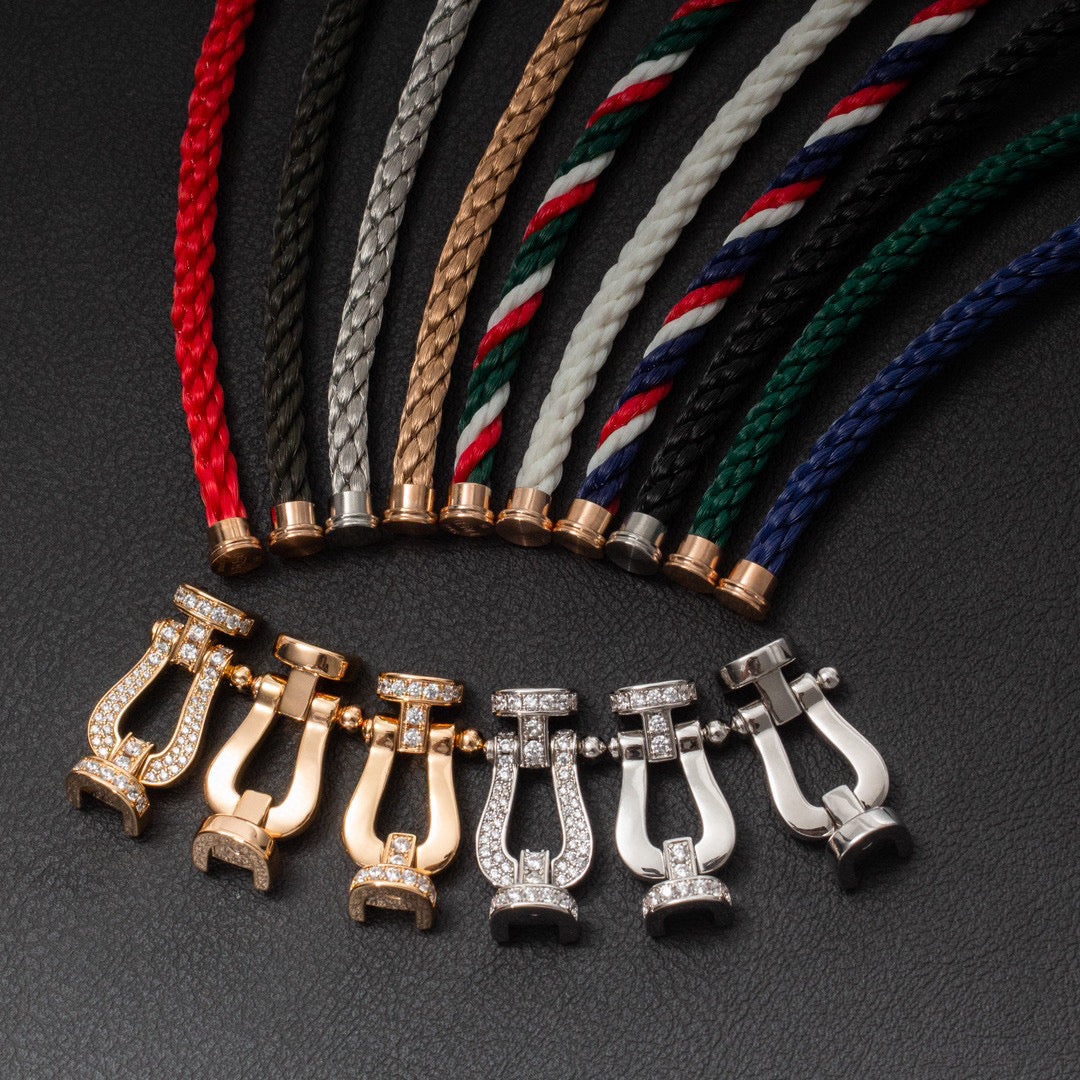 [Glow Muse]FORCE LARGE HORSESHOE FULL DIAMOND BRACELET SILVER