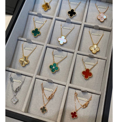 [Glow Muse]CLOVER 15MM DIAMOND SINGLE FLOWER NECKLACE