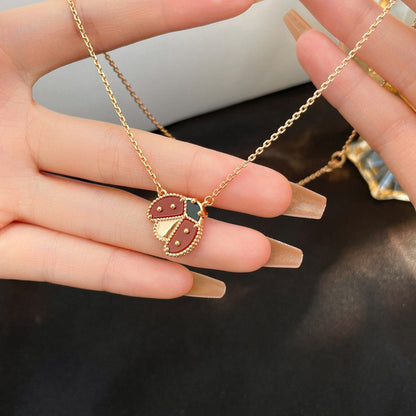 [Glow Muse]LUCKY  CARNELIANS LADYBUG NECKLACE