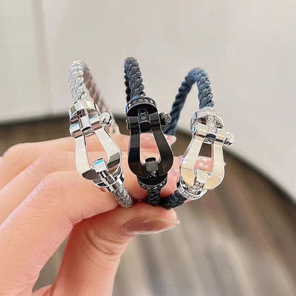 [Glow Muse]FORCE LARGE HORSESHOE HALF DIAMOND BRACELET ROSE GOLD