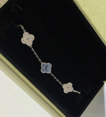[⭐Glow Muse] CLOVER 5 MOTIF PURPLE CHALCEDONY BRACELET COLLECTION